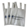 White 40 gsm eco friendly laminated U cut non woven grocery bags with logo