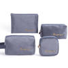 Customized logo portable embroidered flannel cosmetic bag velvet storage bag