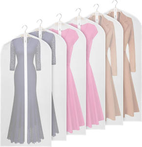  Garment Bag Suit Bag for Storage(Set of 6),Washable Clear Lightweight Garment Bags for Long Dress Dance Costumes Suits Gowns Coats