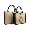 Eco friendly laminated jute bag burlap reusable linen beach bag hessian shopping tote bags with custom logo