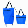 Portable collapsible Large Compartment Cart With Double Handles Folding Shopping Trolley