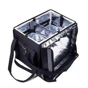 Custom Logo Waterproof Foldable Take-out Food Delivery Bag with cup holder Insulated Thermal Bag For Rider